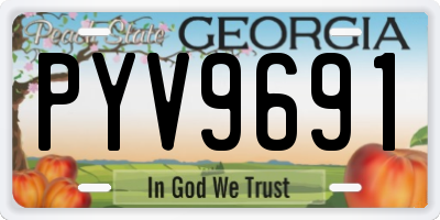 GA license plate PYV9691