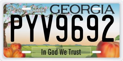 GA license plate PYV9692
