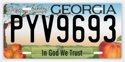 GA license plate PYV9693