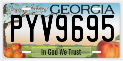 GA license plate PYV9695