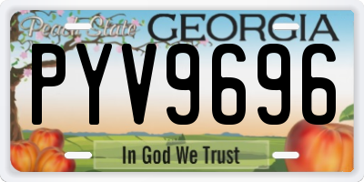 GA license plate PYV9696