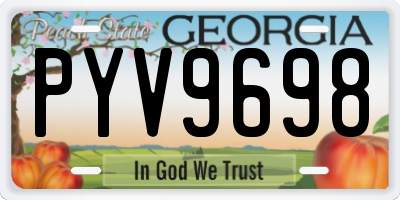 GA license plate PYV9698