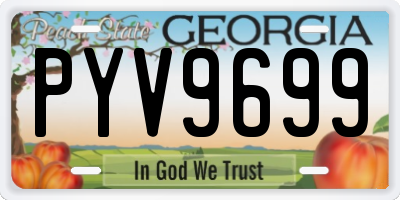 GA license plate PYV9699