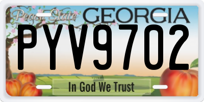 GA license plate PYV9702