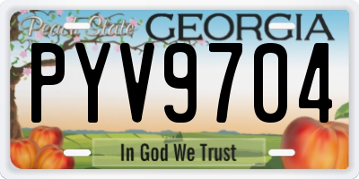 GA license plate PYV9704