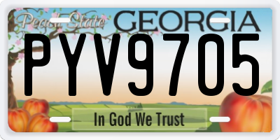 GA license plate PYV9705