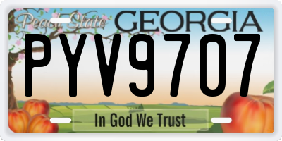 GA license plate PYV9707