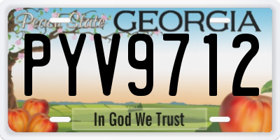 GA license plate PYV9712