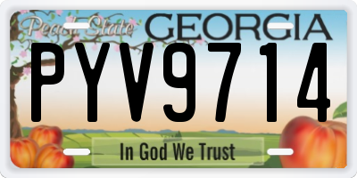 GA license plate PYV9714