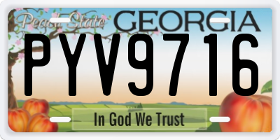 GA license plate PYV9716