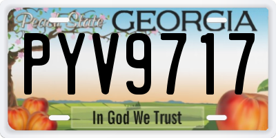 GA license plate PYV9717