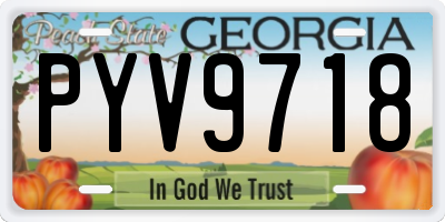 GA license plate PYV9718