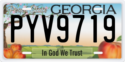 GA license plate PYV9719