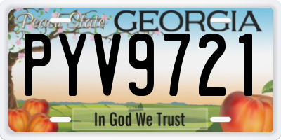 GA license plate PYV9721
