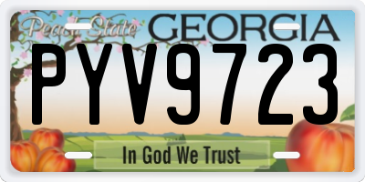 GA license plate PYV9723