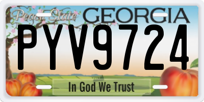 GA license plate PYV9724