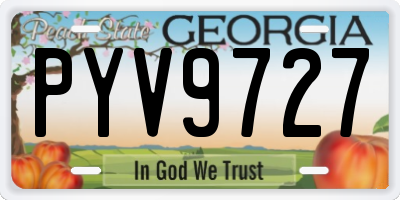 GA license plate PYV9727