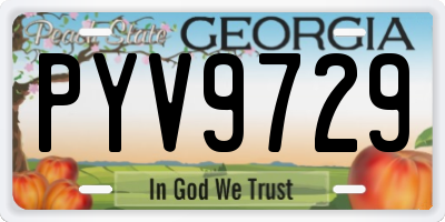 GA license plate PYV9729