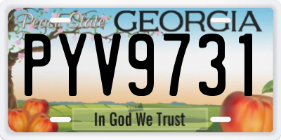 GA license plate PYV9731