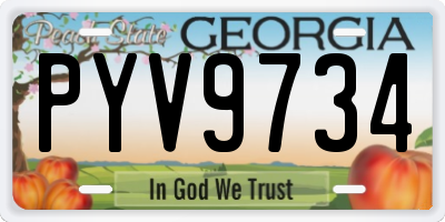 GA license plate PYV9734