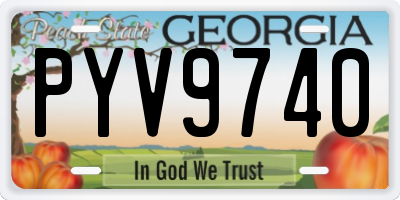 GA license plate PYV9740