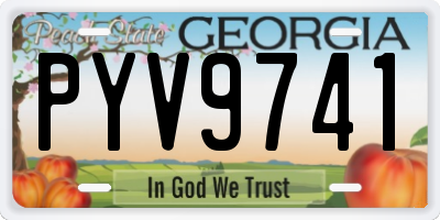 GA license plate PYV9741