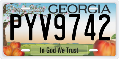 GA license plate PYV9742