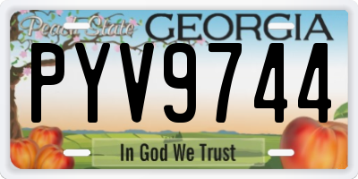 GA license plate PYV9744