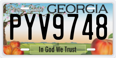 GA license plate PYV9748