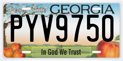 GA license plate PYV9750