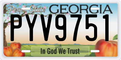 GA license plate PYV9751