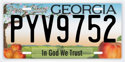 GA license plate PYV9752