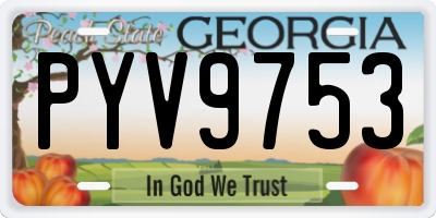 GA license plate PYV9753