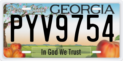 GA license plate PYV9754