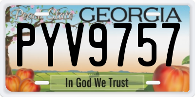 GA license plate PYV9757