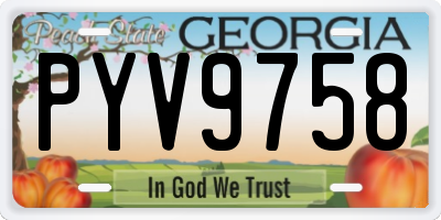 GA license plate PYV9758