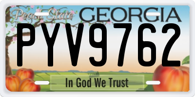 GA license plate PYV9762
