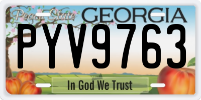 GA license plate PYV9763