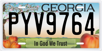 GA license plate PYV9764