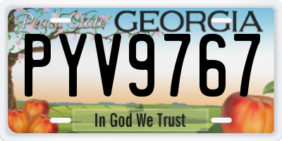 GA license plate PYV9767
