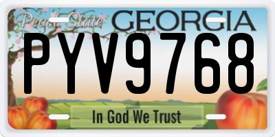 GA license plate PYV9768