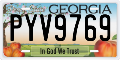 GA license plate PYV9769