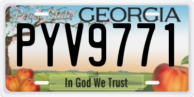 GA license plate PYV9771