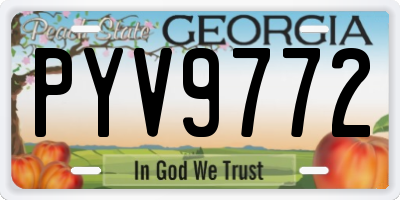 GA license plate PYV9772