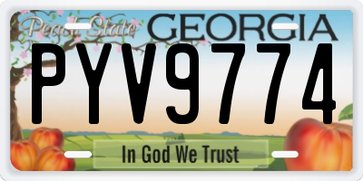 GA license plate PYV9774