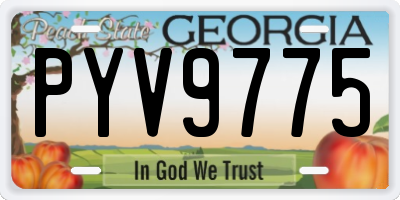 GA license plate PYV9775