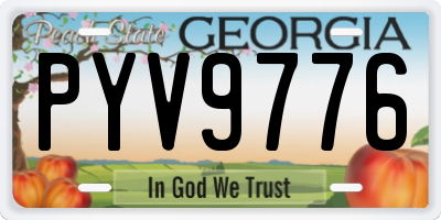GA license plate PYV9776