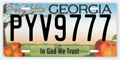 GA license plate PYV9777