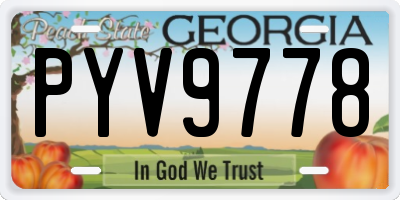GA license plate PYV9778