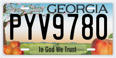GA license plate PYV9780